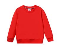 Sweatshirt Karaté Enfant Bébé Garçon Fille Solide Patchwork Manches Longues Coton Col Rond Sweat-shirt Pull Tops Tenues Vêtements La Pull Garçon, rouge, 5-6 ans
