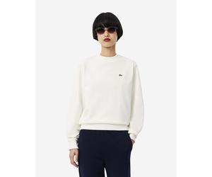 Sweatshirt Lacoste Relaxed Fit Fleece Crew blanc femme - 44