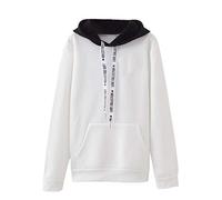 Sweatshirt Long Hoodie Hiver Femme Polaire Hiver Pullover Sweats à Capuche De Sport A Manche Longue Loisirs Blouse (XL(EU40), Blanc)