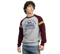LONSDALE Sweat-shirt 'Bregis' jaune / gris chiné / lie de vin / blanc, Taille XXXL