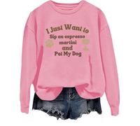 Sweatshirt Martini Espresso Martini et propriétaire de chien Chemises Martini pour femme Cadeau pour les amoureux des chiens, rose, M
