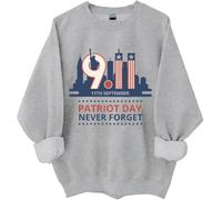 Sweatshirt Never Forget 9/11, We Will Never Forget 9/11 Shirt, National Day of Remembrance Shirts Women Man, gris, XL