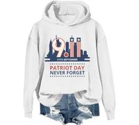 Sweatshirt Never Forget 9/11, We Will Never Forget 9/11 Shirt, National Day of Remembrance Shirts Women Man, Blanc-1, XL
