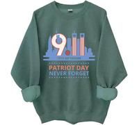 Sweatshirt Never Forget 9/11, We Will Never Forget 9/11 Shirt, National Day of Remembrance Shirts Women Man, Vert, S