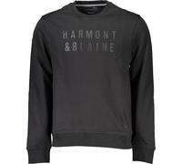 Sweatshirt noir pour hommes Regular Fit avec logo imprimé & col rond, taille : XL Couleur : Nero