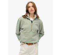 Superdry Essential Logo Oversized Half Zip Sweatshirt Vert L Femme