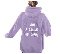 Sweatshirt Oversize I Am A Child of God - Pull à Capuche Noir pour Tous, Design Unique avec Inscription Foi, Doux et Respirant pour Toute la Saison