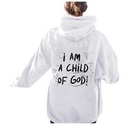 Sweatshirt Oversize I Am A Child of God - Pull à Capuche Noir pour Tous, Design Unique avec Inscription Foi, Doux et Respirant pour Toute la Saison