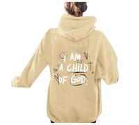 Sweatshirt Oversize I Am A Child of God - Pull à Capuche Noir pour Tous, Design Unique avec Inscription Foi, Doux et Respirant pour Toute la Saison