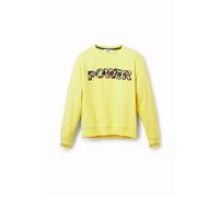 Pull molleton Femme Jaune - DESIGUAL - SF18730 - Manches longues - Col arrondi XL