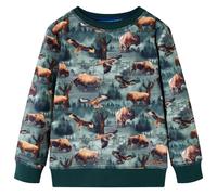 Sweatshirt pour Enfants Tout-petits Imprimé Bovins et Aigle Vert Foncé 128 vidaX