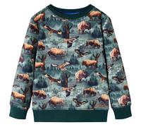 Sweatshirt pour Enfants Tout-petits Imprimé Bovins et Aigle Vert Foncé 128 vidaX