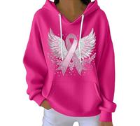 Sweatshirt pour femme Kind Mind Wear T-shirt contre le cancer du sein In We Wear Sweat à capuche matelassé à manches longues, Rose vif -1, XL