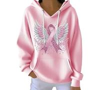 Sweatshirt pour femme Kind Mind Wear T-shirt contre le cancer du sein In We Wear Sweat à capuche matelassé à manches longues, Rose - 1, M