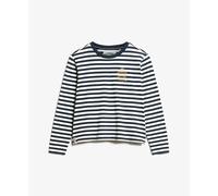 Superdry T-shirt Country Club Stripe manches longues Blanc/Bleu Femme M