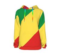 Sweatshirt République du Congo Oversize République du Congo Drapeau Lettres Graphiques Pull Col Rond Manches Longues Coupe Ample Sweat Vêtements Women Sweatshirt du S Au XXL