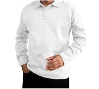Sweatshirt sans Capuche Homme avec Bouton Col Rond Chaud Décontracté Sweats Manches Longues Automne Hiver Coton Tricoté Sweatshirts Couleur Unie Pull Hoodie Sweats Hommes Grand Taille