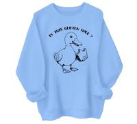 Sweatshirt sans gluten avec inscription « Is This Gluten Free », « Funny Duck » vintage rétro Is This Gluten Sweatshirt, unisexe drôle canard gluten sweatshirt, Bleu (Carolina blue), S