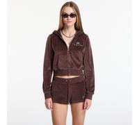Sweatshirt Sporty & Rich Juicy Script Velour Zip Hoodie Chocolate M