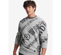 Sweatshirt Superdry Code CL AOP Crew gris clair noir - L