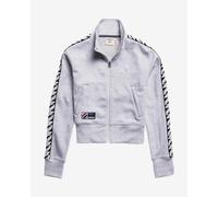 Sweatshirt Superdry Code Tape Track Full Zip gris clair femme - M