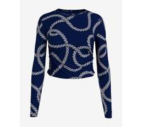Sweatshirt Tommy Hilfiger Slim All Over Print Rope Mesh bleu foncé blanc femme - M