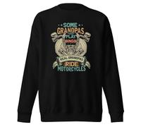 Sweatshirt unisexe pour adulte avec inscription « Some Grandpas Play Bingo Real Grandpas Ride Motorcycles », Noir , S