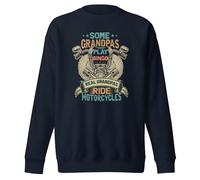 Sweatshirt unisexe pour adulte avec inscription « Some Grandpas Play Bingo Real Grandpas Ride Motorcycles », Bleu marine vif, 3XL