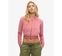 Sweatshirt zippÃ© en velours brodÃ© femme Superdry Rose S