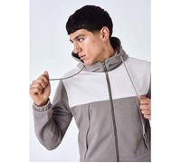 Sweatshirt zippé à capuche bimatière Project X Paris Nid D'Abeille - taupe - XS L