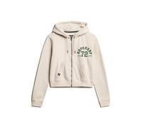 Superdry Athletic Relaxed Crop Full Zip Sweatshirt Beige L Femme