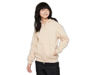 Sweatshirt zippé fille Nike Club Fleece Oversized LBR Beige 10/12 ans Female