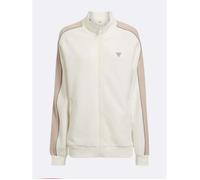 Sweatshirt zippé Guess Melville blanc et rose avec bandes logo.-S L