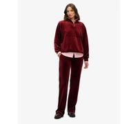 Superdry Country Club Velour Half Zip Sweatshirt Rouge M Femme