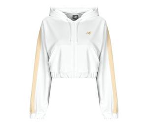 Sweatshirts à capuche femmes New Balance INTERLOCK FULL ZIP Beige EU XS