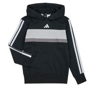 adidas Unisex Kinder Seasonal Essentials TIBERIO 3 Stripes Fleece Hoodie, Black/White/Grey Two, 7-8 Years