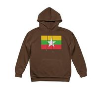 Sweatshirts À Capuche Hommes Doublure Polaire Imprimé Graphique Birmanie Drapeau Pull Hoodie Hauts Streetwear Vintage Pull De Détente Athleisure du S Au 3XL