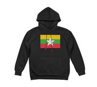 Sweatshirts À Capuche Hommes Doublure Polaire Imprimé Graphique Birmanie Drapeau Pull Hoodie Hauts Streetwear Vintage Pull De Détente Athleisure du S Au 3XL