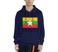 Sweatshirts À Capuche Hommes Drapeau Imprimé Graphique Birmanie Drapeau Pull Hoodie Hauts Streetwear Vintage Pull De Détente Athleisure du S Au 4XL