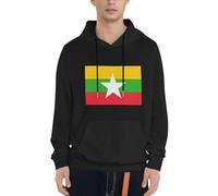 Sweatshirts À Capuche Hommes Drapeau Imprimé Graphique Birmanie Drapeau Pull Hoodie Hauts Streetwear Vintage Pull De Détente Athleisure du S Au 4XL