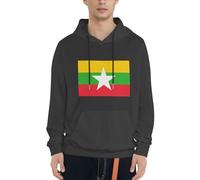 Sweatshirts À Capuche Hommes Drapeau Imprimé Graphique Birmanie Drapeau Pull Hoodie Hauts Streetwear Vintage Pull De Détente Athleisure du S Au 4XL