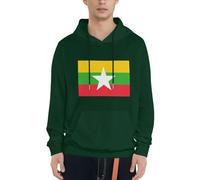 Sweatshirts À Capuche Hommes Drapeau Imprimé Graphique Birmanie Drapeau Pull Hoodie Hauts Streetwear Vintage Pull De Détente Athleisure du S Au 4XL