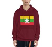 Sweatshirts À Capuche Hommes Drapeau Imprimé Graphique Birmanie Drapeau Pull Hoodie Hauts Streetwear Vintage Pull De Détente Athleisure du S Au 4XL