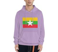 Sweatshirts À Capuche Hommes Drapeau Imprimé Graphique Birmanie Drapeau Pull Hoodie Hauts Streetwear Vintage Pull De Détente Athleisure du S Au 4XL