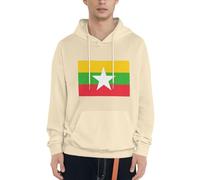Sweatshirts À Capuche Hommes Drapeau Imprimé Graphique Birmanie Drapeau Pull Hoodie Hauts Streetwear Vintage Pull De Détente Athleisure du S Au 4XL