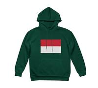 Sweatshirts À Capuche Mode Femmes Doublure Polaire Manches Longues Vintage Lacets Sweatshirts Indonésie Drapeau Imprimé Chemises Cordon Hoodie Hauts pour Usage Quotidien