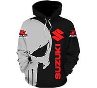 Sweatshirts à Capuche Unisexes Pull Over 3D pour S.u.z.u.k.i Print Hooded Tops Casual Long Sleeve Motorcycle Hoodie Sports Jumpers with Pockets.-D||XL