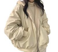 Sweatshirts en peluche pour femme avec fermeture éclair intégrale - Vestes surdimensionnées de couleur unie - Vêtements d'extérieur tendance tendance - Coupe ample - Manteau ample - Doux et extensible