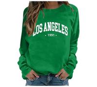 Sweatshirts Femme Casual, Sweat-Shirt sans Capuche avec imprimé Lettre, décontracté, Manches Longues, col Ras du Cou, pour Un Style Urbain Tendance