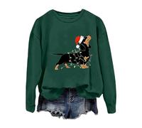 Sweatshirts Femme Ugly Christmas Sweater Sweat Noel Veste Ete Sweatshirt De Noël Pull Plaid 2025 Automne Hiver Oversize Couleur Pure Vetement Sweats À Capuche Vêtements Vert-A XXL
